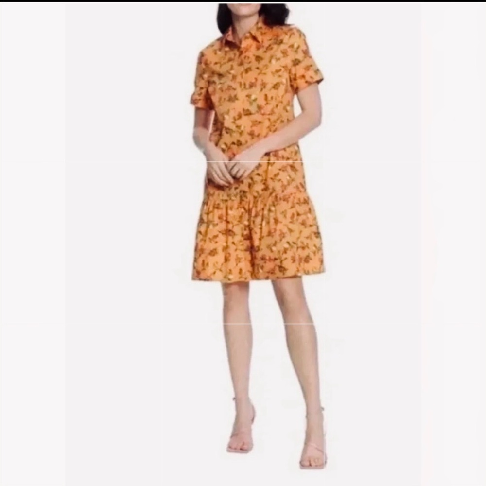 DONNA MORGAN Zenith Dress. 🍊 🍒Fit and Flare Cotton w/Pockets. A-Line Shirt-dress